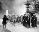 Japan: Buddhist monks at Senso-ji temple in Asakusa, Tokyo, wearing gas masks and practicing for a gas attack, 30 May, 1936